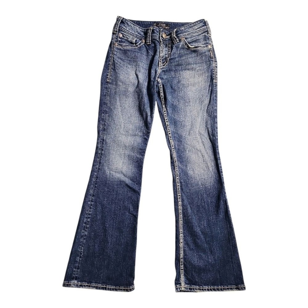 Silver Jeans Co Suki Surplus Jeans Womens 26 Blue Flare Mid Rise Y2K Boho West